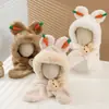 Gorro y Bufanda de Invierno para Bebé Integrados Forro Polar Cálido Protección Auditiva Cortavientos para Niños Gorro para Niños y Niñas Espesado Suave