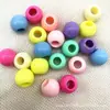 Cuentas Redondas de Agujero Grande de 6-16 mm Color Macarrón Cuentas Acrílicas Materiales para Manualidades DIY para Niños Cuentas Sueltas de Color Caramelo
