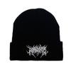 Novo Gorro Tricotado Quente de Outono e Inverno Bordado Amigos Punk de Rua Gótico Chapéu de Lã para Esqui