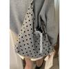 Bolsa de Lona Casual de Gran Capacidad Bolso de Mujer 2024 Nueva Moda Bolso de Hombro con Lunares Bolso Tote Commuter Combinable