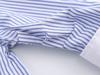 Roupas femininas de estilo europeu e americano, comércio exterior transfronteiriço, novas cores contrastantes, costura listrada, popeline, bolso com aba, calças, decoração, camisa solta casual de manga comprida