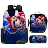 Nueva Mochila Escolar de Dibujos Animados de Mario de Amazon Mochila para Estudiantes de Primaria y Secundaria Mochila Super Mario Juego de Tres Piezas en Stock