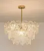 Lustre de Pérolas de Vidro Estilo Francês de Luxo Leve Celebridade da Internet para Quarto, Sala de Estar, Sala de Jantar Estilo Americano e Closet com Toque de Alto Padrão Lâmpada de Showroom