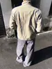Chaqueta Corta Lavada Desgastada para Hombre Botones de Langosta Cuello Alto Diseño Vintage de Doble Capa Cortavientos Chaqueta Moderna