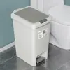 Papelera grande de pedal con tapa para uso doméstico, adecuada para baño, dormitorio, cocina, sala de estar y inodoro