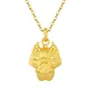 Colgante zodiaco dragón 2024 bañado en oro mismo estilo del Pequeño Libro Rojo de Zhou muerde colgante zodiaco dragón de la vida de Qian Long cadena para la clavícula