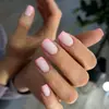 Modelo de Comercio Exterior Más Vendido: Uñas Postizas Cuadradas Cortas Rosas Blancas Francesas Simples Versátiles Lindas Suaves de 24 Piezas al por Mayor