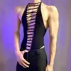 Lingerie Sexy para Lóbulos Masculinos, Novo Estilo Peça Única de Malha Justa, Lingerie Sexy Transparente, Design Tentador com Abertura na Virilha, Rasgável