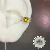Huazi Clip para Oreja 6mm Diamante Redondo Clip de Espiga de Trigo Sin Perforación Hueso de la Oreja Clip para Oreja Estilo Dulce Fresco Sin Dolor Súper Fuerte Sin Perforación