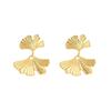 Pendientes de flores de acero inoxidable, pendientes de trébol de cuatro hojas, temperamento de nicho transfronterizo europeo para mujeres francesas, diamantes de alta calidad