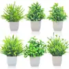 Flores Artificiais de Simulação Decorações Criativas para Mesa de Casa Flores de Plástico Grama Artificial Plantas Verdes Decorações de Interior Mini Decorações Bonsai