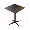 Mesa Cuadrada de Color Nogal para Uso Doméstico, Mesa de Comedor para Uso Comercial, Mesa de Comedor de Madera Maciza para Restaurantes, Mesa de Comedor de Pizarra para Restaurantes de Comida Rápida