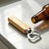 Abridor de Garrafa de Cerveja com Cabo de Madeira Levantador de Tampinha de Cerveja de Madeira Abridor de Garrafa Estilo Bar Utensílios para Bebida Abridor de Refrigerante de Madeira Sólida