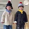 Abrigo de Algodón Bordado para Niños con Forro Polar, Estilo Otoño e Invierno, Chaqueta de Algodón para Niños, Nuevo Modelo 26, Ropa de Invierno para Niñas, Abrigo Acolchado para Bebé