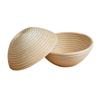 Cesta de Fermentación de Pan de Mimbre Natural Estilo Europeo, Bol Oval Redondo, Bol de Fermentación de Mimbre Indonesio