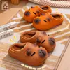 Pantuflas de Algodón de Invierno para Niños Capibara para Niños y Niñas, Calientes, Forradas de Felpa, Impermeables, Uso en Casa, Padre-Hijo, Zapatos Cerrados de Algodón para Bebé