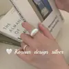Design de Moda Minimalista Coreano Joia Prata Brilhante Anel S925 Prata Esterlina Oval com Listras Verticais Versátil para o Trabalho e Uso de Luxo