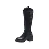 First Encounter Temporada 2026 Otoño/Invierno Botas Nuevas para Mujer Tacón Grueso Botas Adelgazantes Caña Alta Suela Gruesa Botas Rider Petite