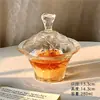 Taza de Nido de Pájaro con Tapa Cuenco de Vidrio Cuenco para Postre Cuenco Transparente Hogar Cuenco y Plato para Agua Azucarada Set de Frutas Creativas Personalizado Cuenco y Plato