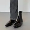 Botines Chelsea finos y suaves que aumentan la altura interior, estilo retro, cremallera trasera, punta fina, botines cortos sencillos, tacón de cuña cómodo, 2026