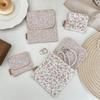 51074 Ins Bolsa de Cosméticos Floral Tarjetero Billetera Porta Artículos Varios Almacenamiento de Mano Bolsa de Higiene Personal para Mujer Almacenamiento de Cosméticos