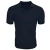 Verano Europeo y Americano Transfronterizo AliExpress Amazon Nueva Camisa Polo Lel Cuello en V Raya Vertical Manga Corta Camiseta para Hombre