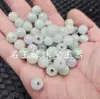 Material Jade Bashan Contas Redondas Contas de Jade Grãos Contas Brancas com Furo Grande Acessórios para Pulseira Colar diy Contas