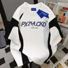 Camiseta de Manga Corta con Estampado de Letras Estilo Coreano High Street para Hombres y Mujeres, Verano Ajuste Holgado, Sensación de Alta Gama, Tops Versátiles para Pareja Ins