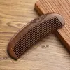 Peine de sándalo negro natural dorado para cabello liso y masaje del cuero cabelludo, peine de madera de media luna con tallado de doble cara, peine de masaje portátil