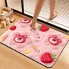Alfombrillas de Baño de Dibujos Animados para Uso Doméstico, Lavables, Absorbentes de Agua, Secado Rápido, Fáciles de Cuidar, Resistentes a las Manchas, Alfombrillas de Piso Antideslizantes de Barro de Diatomeas