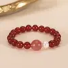 Pulsera de ágata roja natural para mujer, alta moda, nicho, pulsera de cristal de fresa para regalar a novias, venta al por mayor