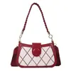 Bolso de Cadena de Perlas Lingge para Mujer Nuevo 2025 Bolso Cruzado Texturizado de Moda Bolso de Hombro Estilo Occidental Casual para Mujer