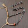 Cuerda Colgante de Algodón y Lino Estilo Étnico Tejida a Mano para Pareja Cuerda Colgante de Algodón Frotado a Mano de Xizang Cuerda de Algodón de Mongolia Interior Cuerda de Collar