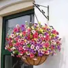 En Stock Transfronterizo Modelo Nuevo Marco de Hierro Cesta Colgante de Palma de Coco Decoración Violeta Forma Redonda de Primavera Fabricante Amazon Dropshipping
