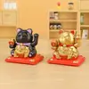 Gato da Sorte Solar Resina Pequenos Enfeites Acenam Automaticamente Carro Escritório Decoração de Mesa Presentes de Inauguração
