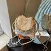 Bolsa Estilo Coreano Estilo Coco Chanel Feminina 2026 Nova Fashionável Textura Corrente Bolsa Transversal Bolsa Saco Casual Ombro Único Bolsa Feminina