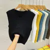 Chaleco de Punto para Mujer, Primavera y Otoño, Cuello en V, Sin Mangas, Capas, Trenzado, Chaqueta Corta Versátil