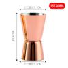 Taza medidora de vino de doble cabeza de acero inoxidable en stock transfronterizo, taza medidora de acero inoxidable de lado recto, taza mezcladora para bar de cócteles