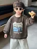 Moletom infantil, estilo primavera e outono para meninos, moderno e legal, blusa solta de manga comprida para bebês, nova blusa básica estilo coreano 2026