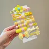 Horquilla para niña con forma de flor y pinza lateral, colorida, de princesa, accesorios para el cabello de color caramelo, pinza para bebé