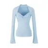 Camisa Básica Ajustada Sexy de Primavera y Otoño con Top Falso de Dos Piezas, Atuendo de Chica Picante con Camiseta de Manga Larga y Hombro Retorcido para Mujer
