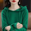 Blusas Femininas Capuz Solto Chapéu Tricotado Inverno Suéter Pulôver Roupa Exterior Moletom Liso Jaqueta Tricotada Emma Laranja