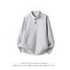 Comercio Exterior Físico 270g Peso Pesado Cuello Alto Henley Sudadera con Capucha Hombre Mezcla de Algodón Media Cremallera Manga Larga Capa Base En Stock Al Por Mayor