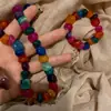 Collar de concha con cuentas de piedra natural de colores únicos, vintage, para clavícula, unisex, personalidad, versátil, moderno, joyería de nicho