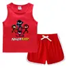 Chal de Verano para Niños 2023 Pantalones Cortos Calientes Camiseta Básica Casual Coreana Sudadera sin Mangas para Niños Absorbente de Sudor Color Caramelo