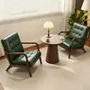 Cadeira Sofá Solitária de Madeira Maciça para Hotel e Pousada, Sofá de Lazer para Apartamento Pequeno, Conjunto de Mesa e Cadeiras para Loja de Chá com Leite e Café