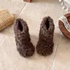 Botas de Nieve Peludas para Niños Invierno Nuevo Estilo Niñas Acolchadas Cálidas Antideslizantes Botines Cortos de Felpa Zapatos de Algodón Elegantes para Niñas Pequeñas