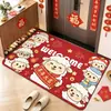 Felpudo para la Puerta Principal del Hogar del Año de la Oveja 2027 Alfombra de Decoración de Año Nuevo Alfombra Roja Festiva Felpudo para el Suelo Felpudo para Limpiar los Pies Felpudo para la Entrada del Pasillo