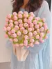 Manta terciopelo paquete de material DIY ramo de rosas manta ganchillo tejido a mano regalo flores hilo ganchillo