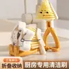 Cepillo Triangular Plegable para Limpieza, Vertical para el Hogar Estilo Japonés de Cerdas Suaves para Eliminar Manchas de Cocina Cepillo de Mango Corto para Limpiar Ranuras de Estufa